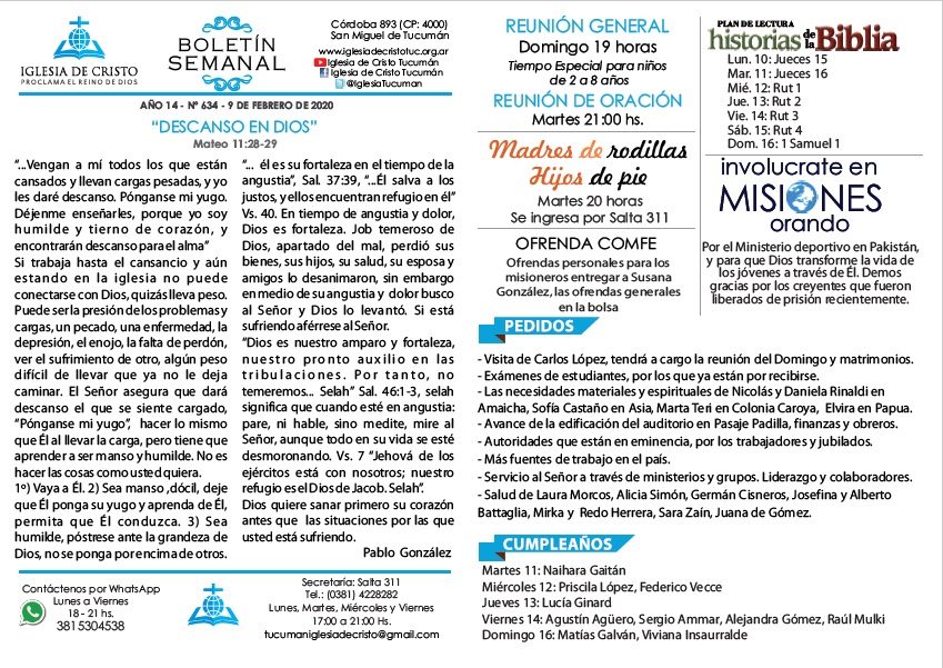 Boletín 634 - 09.Feb.2020